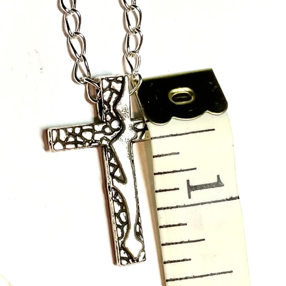 Apostle Creations Silver Textured Cross - Picture 3 of 3